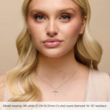 Platinum 1/4 CTW Natural Diamond Cross 16-18" Necklace