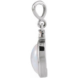 Platinum 6x4 mm Natural Ethiopian Opal & .03 CT Natural Diamond Pendant