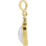 14K Yellow Gold 8x6 mm Natural Ethiopian Opal & .03 CT Natural Diamond Pendant