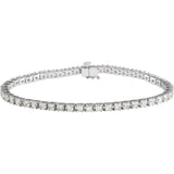 14K White Gold 4 CTW Natural Diamond Line 7 1/4" Bracelet
