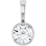 Platinum 1/6 CT Natural Diamond Bezel-Set Solitaire Pendant