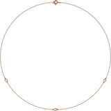 14K Rose Gold 1/5 CTW Lab-Grown Diamond 3-Station 18" Necklace