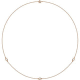 14K Rose Gold 1/4 CTW Lab-Grown Diamond 3-Station 18" Necklace