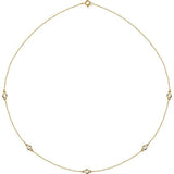 14K Yellow Gold 1/2 CTW Lab-Grown Diamond 5-Station 18" Necklace