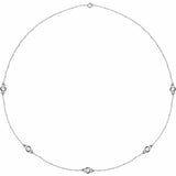 14K White Gold 1 CTW Lab-Grown Diamond 5-Station 18" Necklace