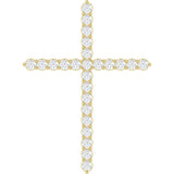 14K Yellow Gold 1 CTW Natural Diamond Cross Pendant