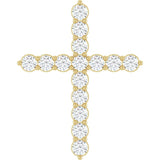 14K Yellow Gold 3/4 CTW Natural Diamond Cross Pendant