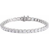 14K White Gold 12 CTW Lab-Grown Diamond Line 7" Bracelet