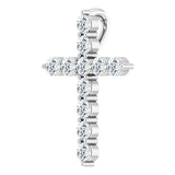 14K White Gold 1/4 CTW Lab-Grown Diamond Cross Pendant