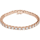 14K Rose Gold 8 CTW Lab-Grown Diamond Line 7 1/4" Bracelet