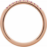14K Rose Gold Lab-Grown Ruby Stackable Ring