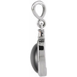 Sterling Silver 10x8 mm Natural Black Onyx & .03 CT Natural Diamond Cabochon Pendant