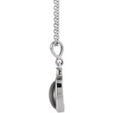 Platinum 12x10 mm Natural Black Onyx & .03 CT Natural Diamond 16-18" Necklace