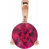 14K Rose Gold Lab-Grown Ruby Pendant