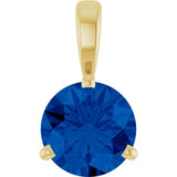 14K Yellow Gold Lab-Grown Blue Sapphire Pendant