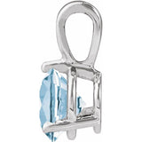 Platinum Lab-Grown Aqua Sapphire Pendant