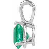 Platinum Lab-Grown Emerald Pendant