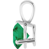 Platinum Lab-Grown Emerald Pendant