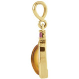 14K Yellow Gold 6x4 mm Natural Citrine & Natural Pink Tourmaline Pendant