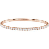 14K Rose Gold 3 CTW Natural Diamond  Flexible Bangle 7" Bracelet