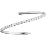 14K White Gold 3 CTW Lab-Grown Diamond  Flexible Bangle 7" Bracelet