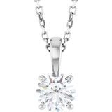 14K White Gold 1/2 CT Natural Diamond 18" Necklace