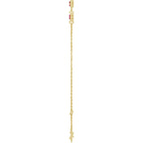 14K Yellow Gold Lab-Grown Ruby Bezel-Set Three-Stone 6 1/2-7 1/2" Bracelet