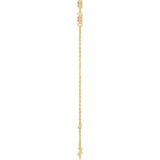 14K Yellow Gold Natural Pink Tourmaline Bezel-Set Three-Stone 6 1/2-7 1/2" Bracelet