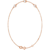 14K Rose Gold 1/4 CTW Natural Diamond Bezel-Set Three-Stone 6 1/2-7 1/2" Bracelet