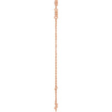 14K Rose Gold 1/4 CTW Natural Diamond Bezel-Set Three-Stone 6 1/2-7 1/2" Bracelet