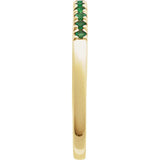 14K Yellow Gold Natural Emerald Stackable Ring