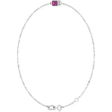 14K White Gold Natural Pink Tourmaline 6 1/2-7 1/2" Bracelet