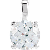 14K White Gold 2 CT Natural Diamond Pendant