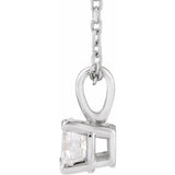14K White Gold 2 CT Natural Diamond 18" Necklace