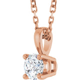 14K Rose Gold 1/4 CT Lab-Grown Diamond 18" Necklace
