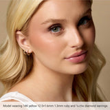 Sterling Silver 1/6 CTW Natural Diamond Hinged 10 mm Hoop Earrings
