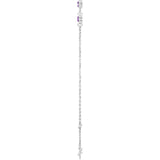 Sterling Silver Natural Amethyst Bezel-Set 3-Stone 6 1/2-7 1/2" Bracelet