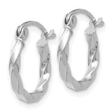 14k WG Twist Polished Hoop Earring
