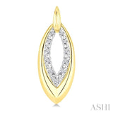 1/10 Ctw Marquise Shape Inner Link Round Cut Diamond Earrings in Yellow Gold Vermeil