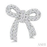 1/4 Ctw Round Cut Diamond Bow Petite Fashion Earrings in 10K White Gold