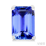 6X4 MM Octagon Shape Tanzanite Precious Gemstone Stud Earrings in 14K White Gold