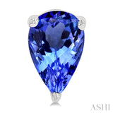 6X4MM Pear Cut Tanzanite  Precious Stud Earring in 14K White Gold