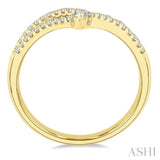 1/4 Ctw Round Cut Diamond Interlocked Twin Chevron Fashion Ring in 14K Yellow Gold