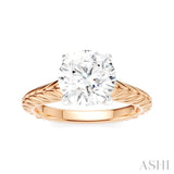 1/20 Ctw Circular Shape Round Cut Diamond Akari Wheat Shank Semi-Mount Engagement Ring in 14K Rose and White Gold
