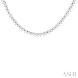 1 Ctw Halfway Round Cut Diamond Tennis Necklace in 14K White Gold
