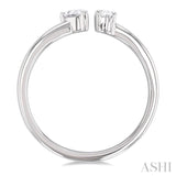 1/3 Ctw Toi Et Moi Oval and Pear Cut Diamond Open Fashion Ring in 14K White Gold