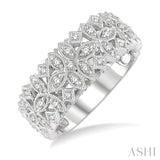1/3 Ctw Lattice Marquise & Princess Mounts Round Cut Diamond Band in 14K White Gold