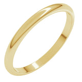 10K Yellow Gold 2 mm Half Round Band Size 4