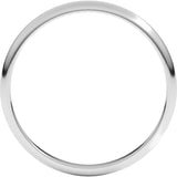 10K White Gold 2 mm Lightweight Half Round Band Size 9