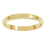 14K Yellow Gold 2.5 mm Half Round Band Size 4